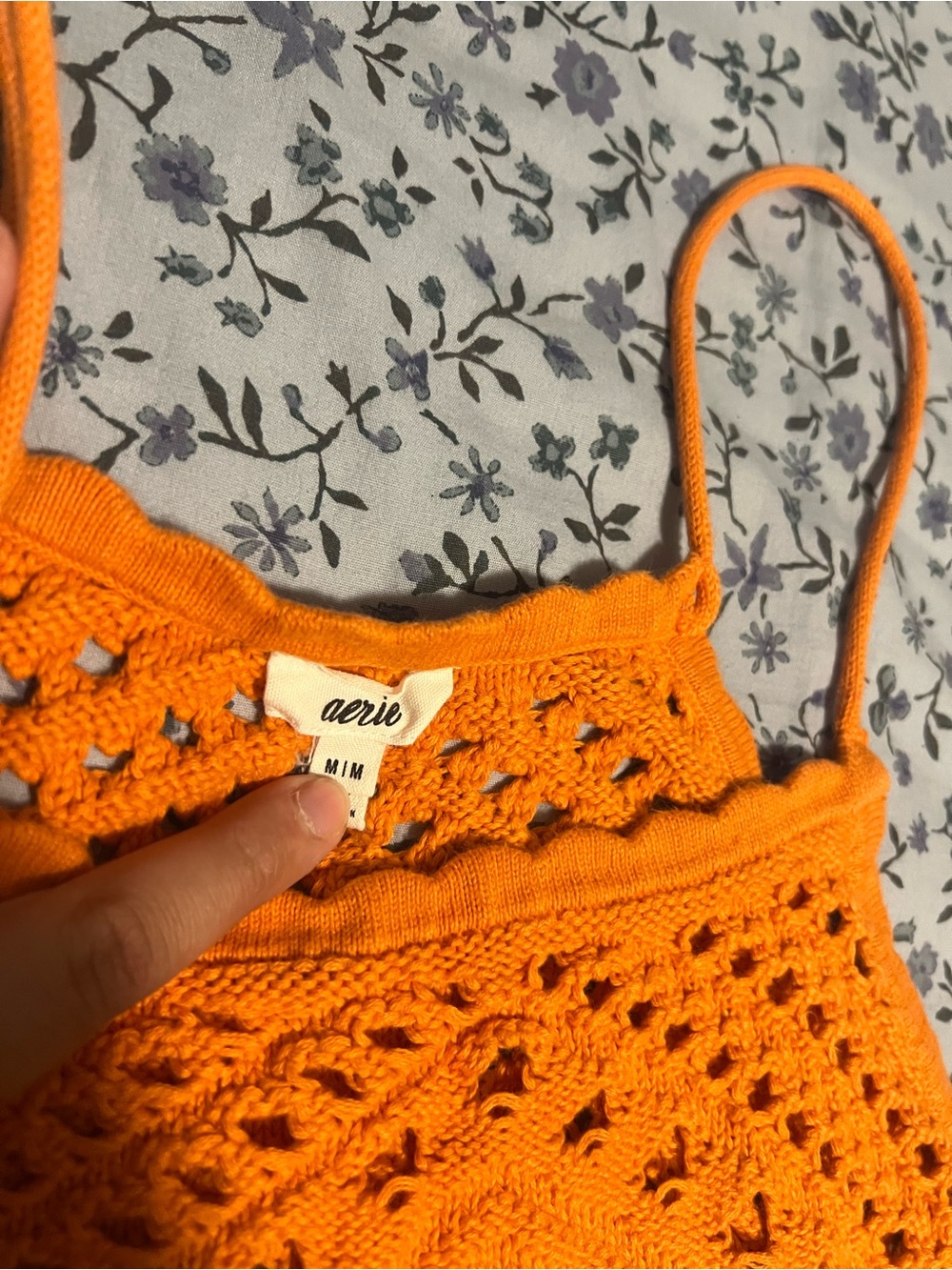 Aerie Orange Crochet Maxi Beach Cover Up Dress - Picture 6 of 8